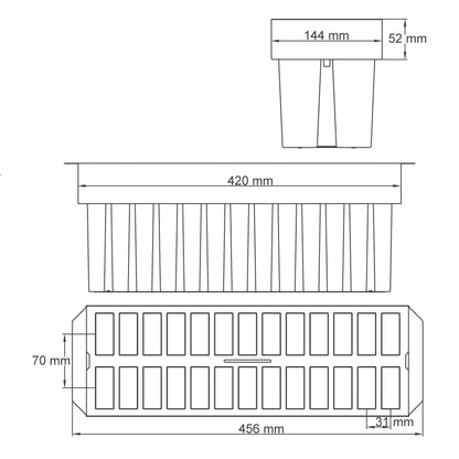 Mold Recheio For Ice Pops  with 26 cavities 35ml / 1.2oz