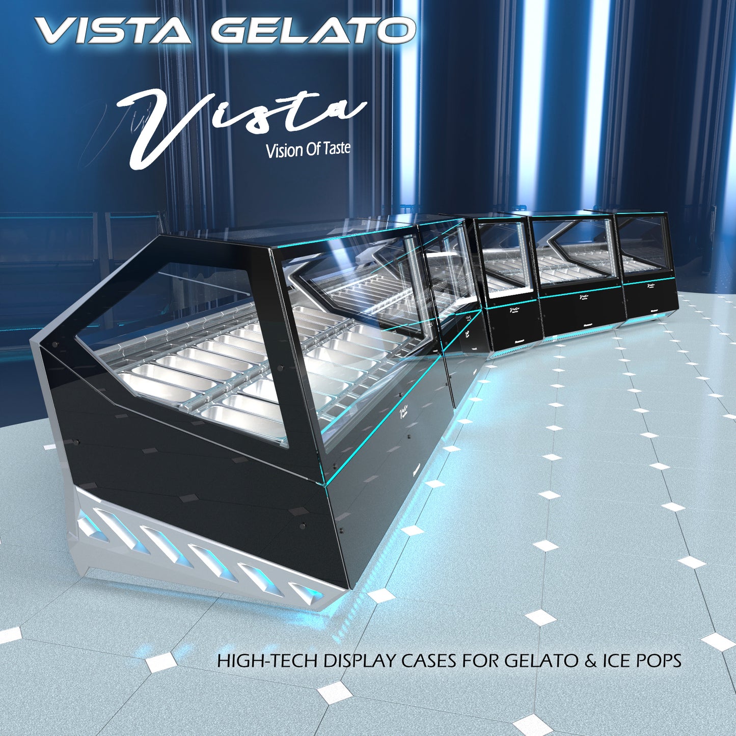 Vista Display Case - Ice Cream And Ice Pop Display Case