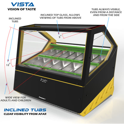 Vista Display Case - Ice Cream And Ice Pop Display Case