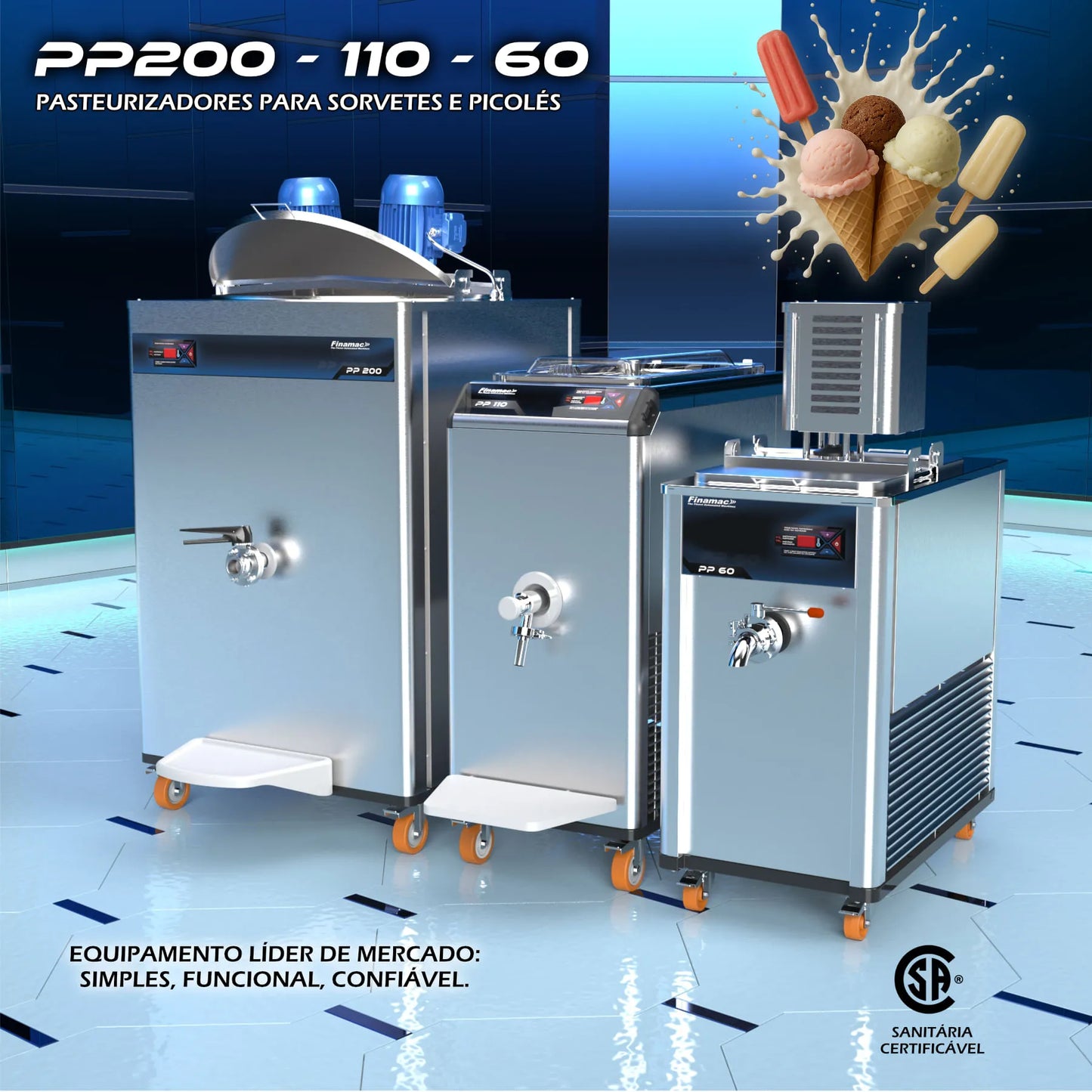 PP 110 - Pasteurizer and Homogenizer for Ice Cream and Ice Pops