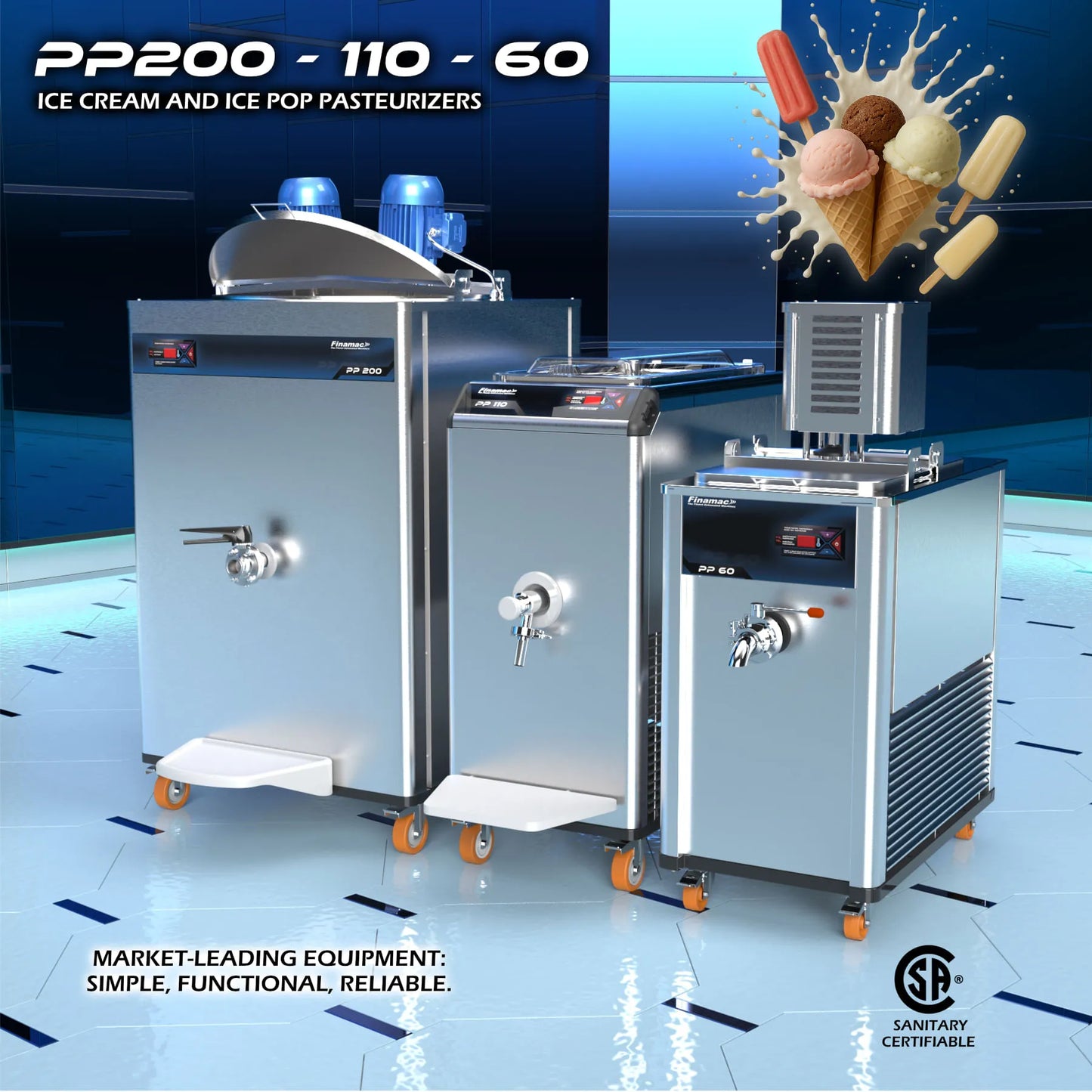 PP 200 - Pasteurizer and Homogenizer for Ice Cream and Ice Pops